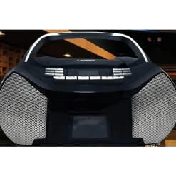 Naxa Portable CD/Cassette Boombox - 1 x Disc - 2.40 W - Silver, Black - CD-DA - Auxiliary Input