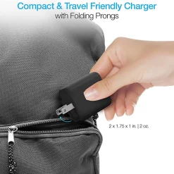 Naztech 20-Watt Power Delivery USB-C Wall Charger And USB-C To USB-C Cable, 4', Black