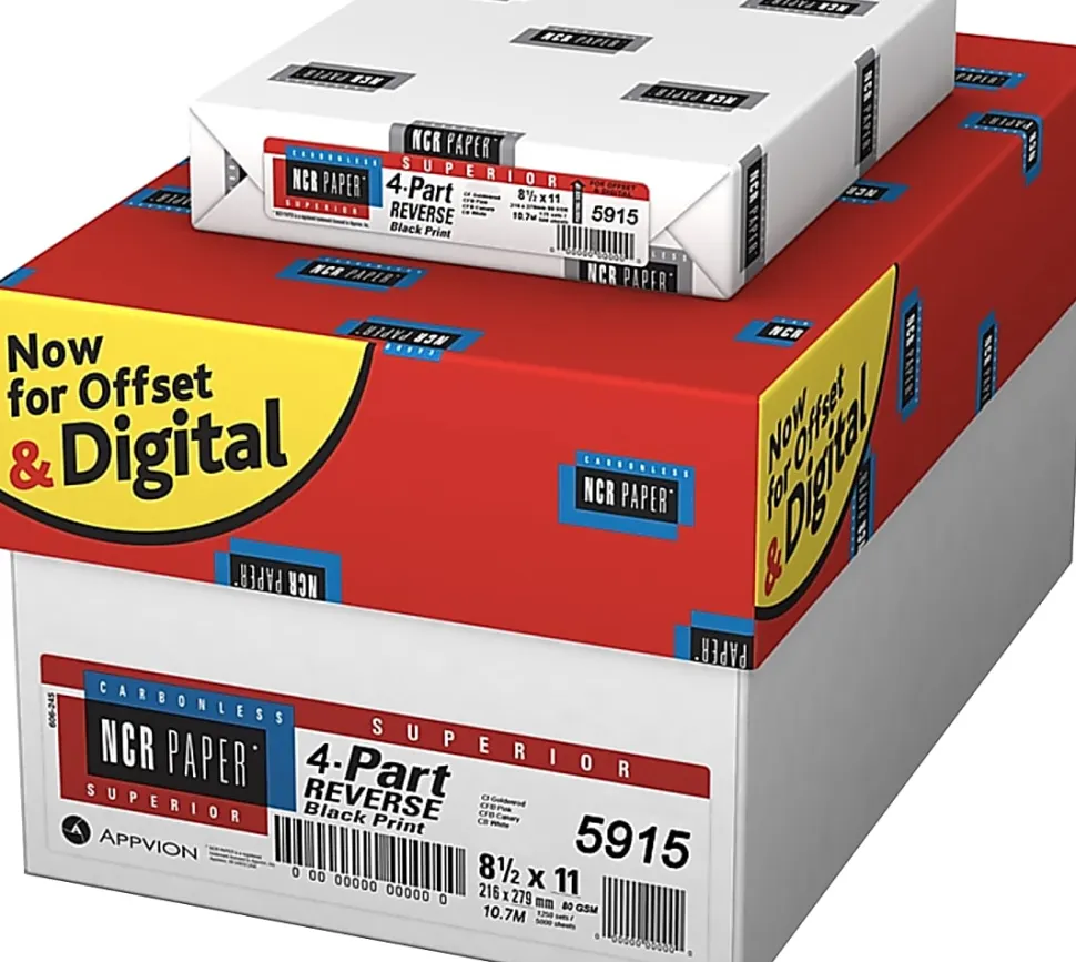 NCR Paper Appvion Superior Carbonless Copy Paper, 10 Reams, White, Letter (8.5" x 11"), 1250 Sheets Per Case, 22 Lb, 92 Brightness