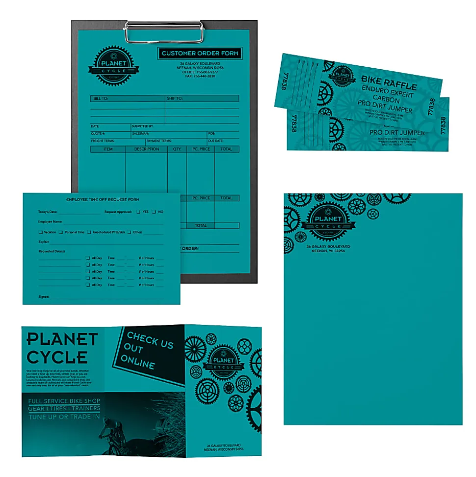 Neenah® Astrobrights® Bright Color Copy Paper, 1 Ream, Terrestrial Teal, Letter (8.5" x 11"), 500 Sheets Per Ream, 24 Lb, 94 Brightness, 30% Recycled