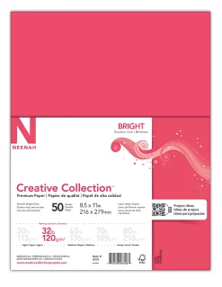 Neenah® Brights® Bright Color Copy Paper, 1 Ream, Bright Red, Letter (8.5" x 11"), 50 Sheets Per Pack, 32 Lb, 94 Brightness