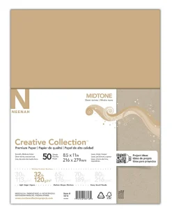 Neenah® Creative Collection™ Midtone Specialty Inkjet Paper, Moccasin, Letter Size (8 1/2" x 11"), Pack Of 50 Sheets, FSC® Certified