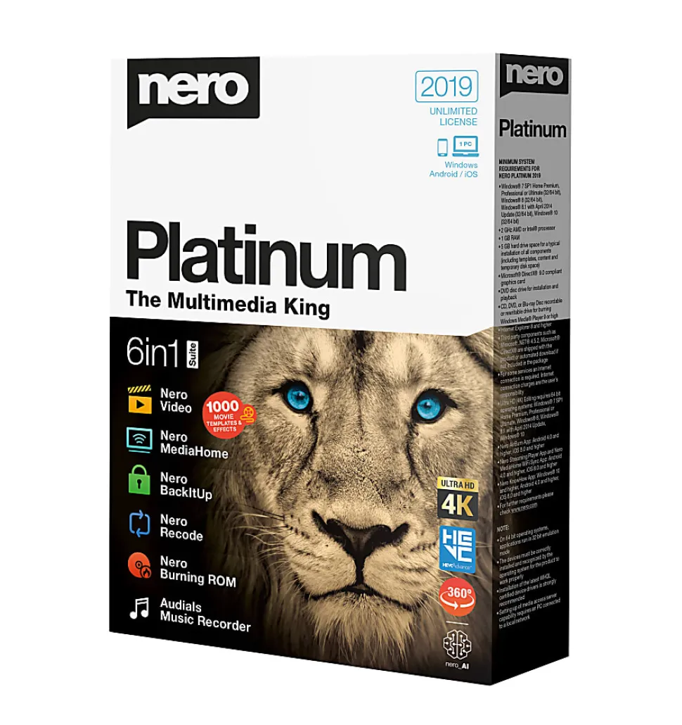 Nero Platinum 2019, Disc