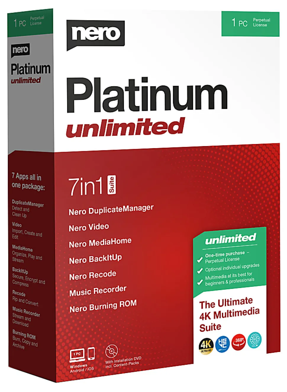 Nero Platinum Unlimited Suite, Disc