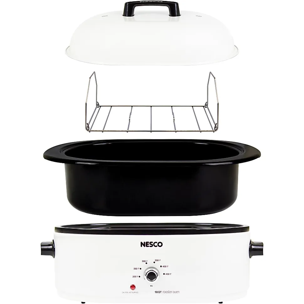 NESCO® 18-Qt 1,450-Watt Portable Slow Cooker With Porcelain Cookwell, White