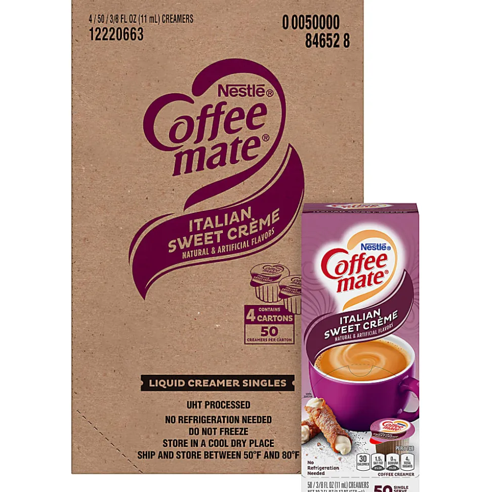 Nestlé® Coffee-mate® Liquid Creamer, Sweet Italian Crème Flavor, 0.37 Oz Single Serve x 200