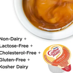 Nestlé® Coffee-mate® Liquid Creamer, Hazelnut Flavor, 0.38 Oz Single Serve, 180/Pack