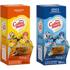 Nestlé® Coffee-mate® Liquid Creamer, Original/French Vanilla/Hazelnut/Peppermint Mocha Flavor Variety Pack, 0.37 Oz Single Serve x 200
