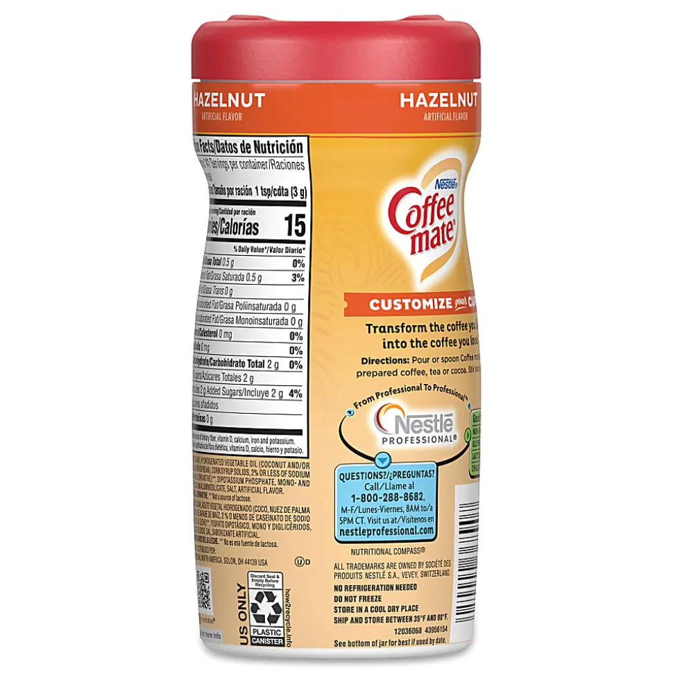 Nestlé® Coffee-mate Powdered Creamer Canister, Hazelnut, 15 Oz