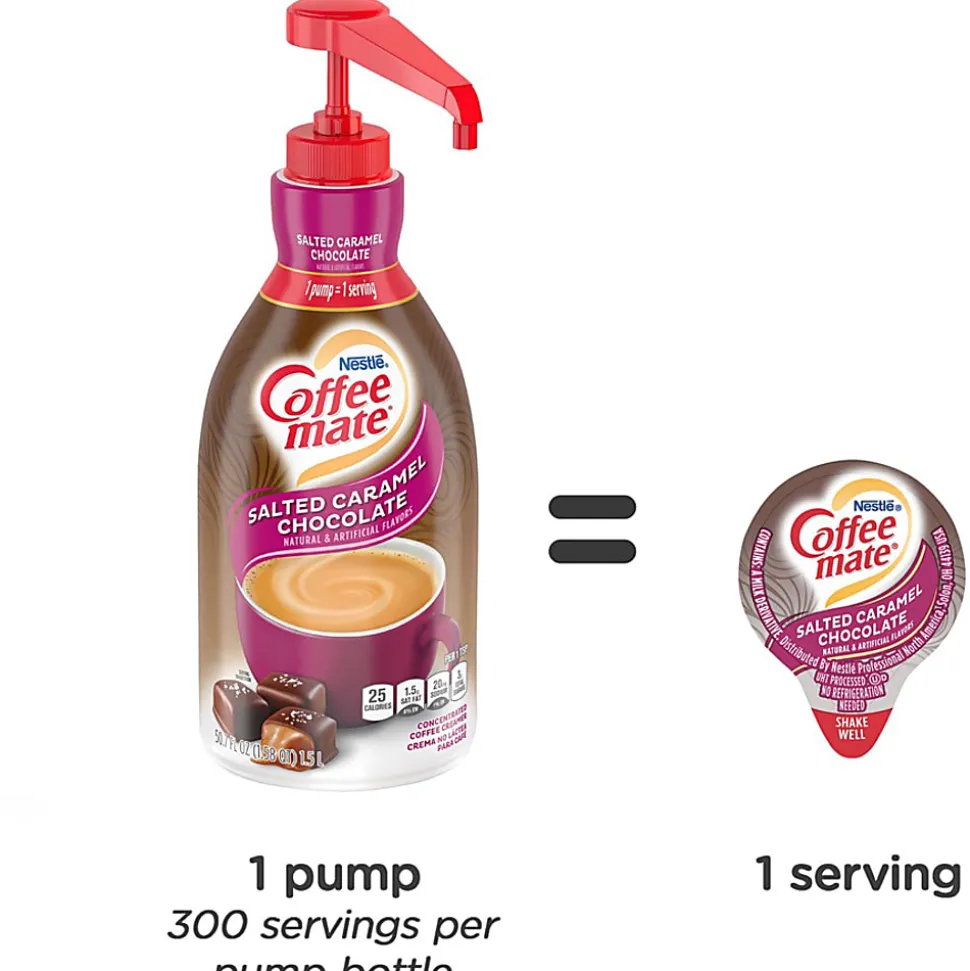 Nestle® Coffee-mate® Liquid Creamer Pump Bottle, Salted Caramel, 50.7 Fl Oz