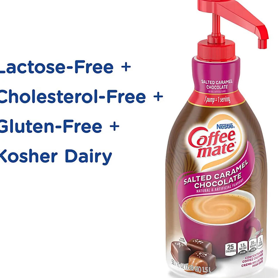 Nestle® Coffee-mate® Liquid Creamer Pump Bottle, Salted Caramel, 50.7 Fl Oz