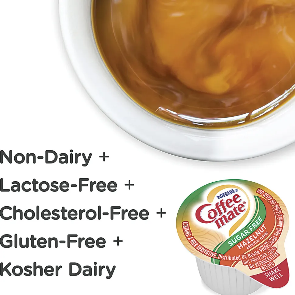 Nestle Coffee mate Sugar Free Hazelnut Creamer Singles, 0.38 Oz, Box Of 50 Singles