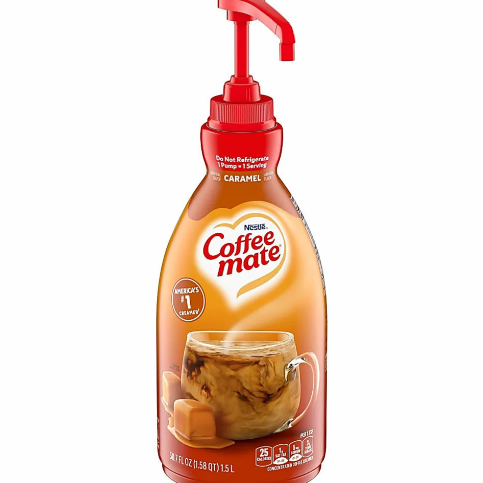 Nestle Professional Solutions Caramel Liquid Concentrate Coffee Creamer, 50.7 Oz, Pump Bottle, 73358