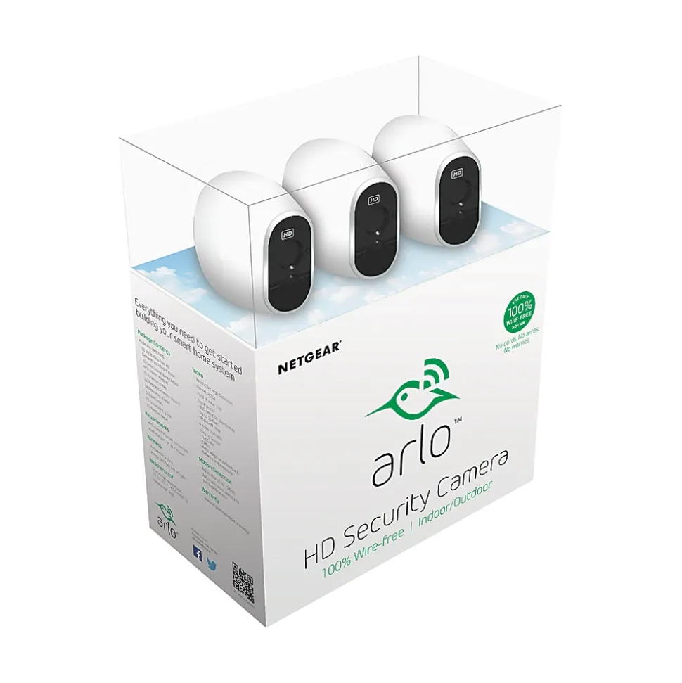 NetGear® Arlo™ Smart Home Wireless Security System With 3 HD Cameras, VMS3330