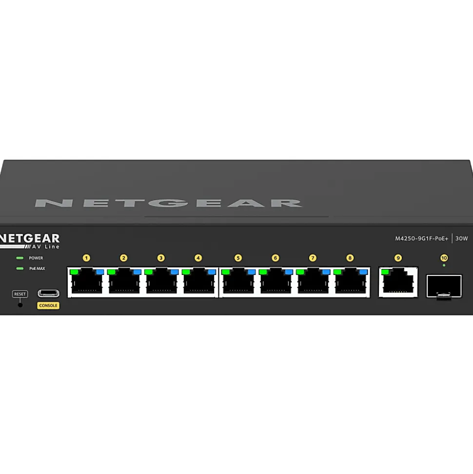 Netgear AV Line M4250 GSM4210PD Ethernet Switch - 8 Ports - Manageable - 10 Gigabit Ethernet - 10GBas - GSM4210PD100NAS