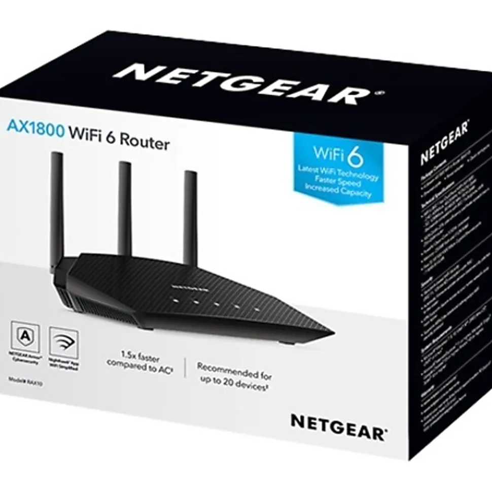 NetGear® AX1800 RAX10 Dual-Band WiFi 6 Router