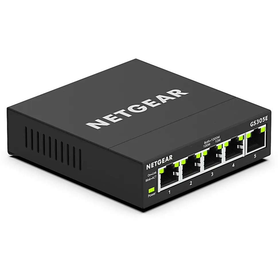 Netgear Business GS305E Ethernet Switch - 5 Ports - Gigabit Ethernet - 1000Base-T - 3 Layer Supported - Twisted Pair - 5 Year Limited Warranty