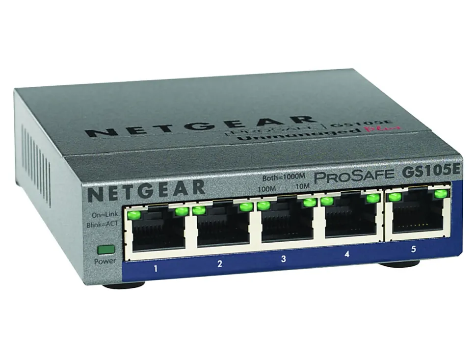 NETGEAR 5 Gigabit Ethernet ProSafe Plus Switch, GS105E