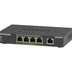 Netgear GS305P Ethernet Switch - 5 Ports - Gigabit Ethernet - 2 Layer Supported - 66.78 W Power Consumption - GS305P300NAS