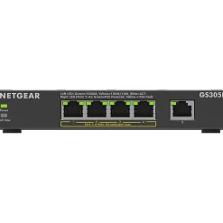 Netgear GS305P Ethernet Switch - 5 Ports - Gigabit Ethernet - 2 Layer Supported - 66.78 W Power Consumption - GS305P300NAS