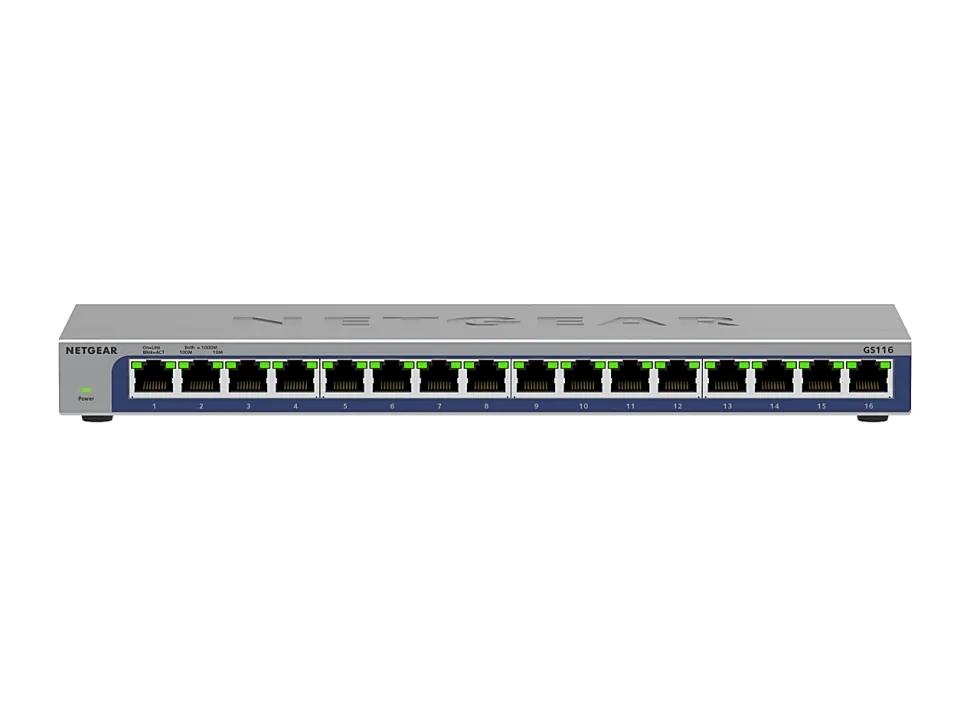 NETGEAR GS116v3 - Switch - unmanaged - 16 x 10/100/1000 - desktop, wall-mountable