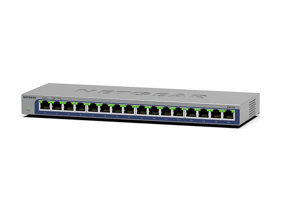 NETGEAR GS116v3 - Switch - unmanaged - 16 x 10/100/1000 - desktop, wall-mountable