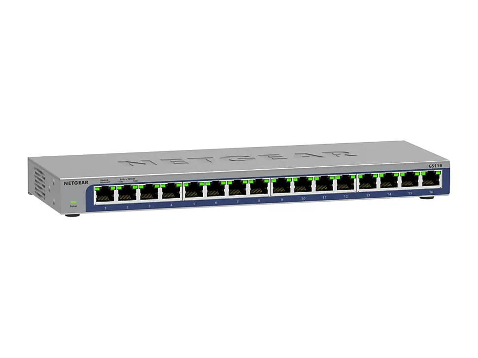 NETGEAR GS116v3 - Switch - unmanaged - 16 x 10/100/1000 - desktop, wall-mountable