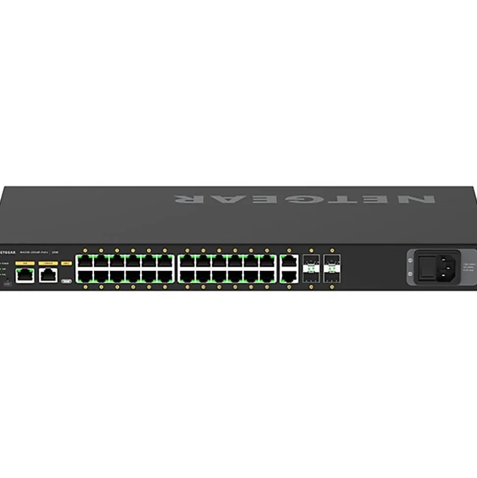 Netgear M4250-26G4F-PoE+ AV Line Managed Switch - 24 Ports - Manageable - 3 Layer Supported - Modular - GSM4230P100NAS