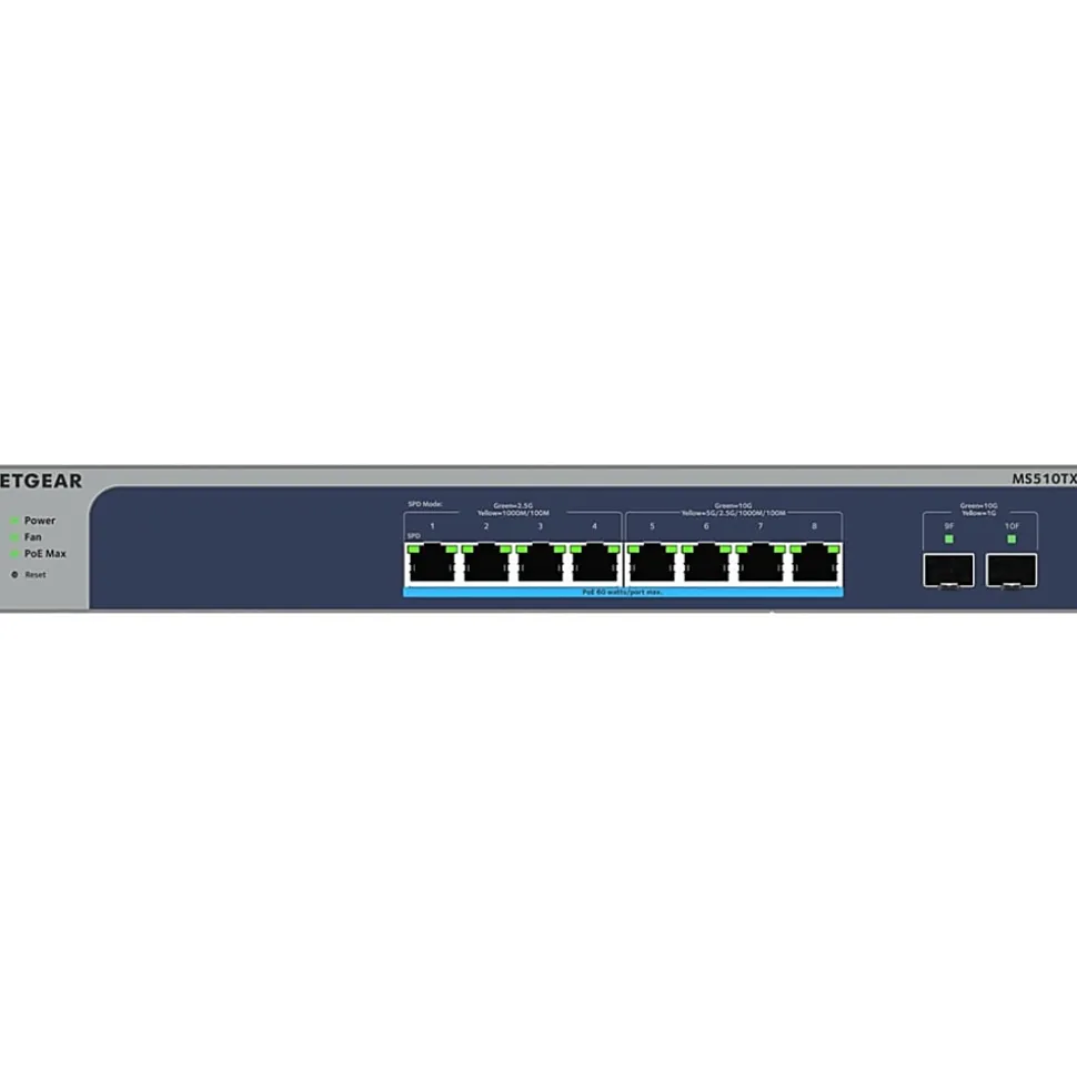 Netgear MS510TXUP Ethernet Switch - 8 Ports - Manageable - 3 Layer Supported - Modular - 380 W Power Consumption - MS510TXUP100NAS