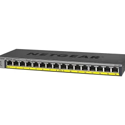 Netgear 16-Port 183W PoE/PoE+ Gigabit Ethernet Unmanaged Switch - 16 Ports - 2 Layer Supported - Twisted Pair - GS116PP100NAS