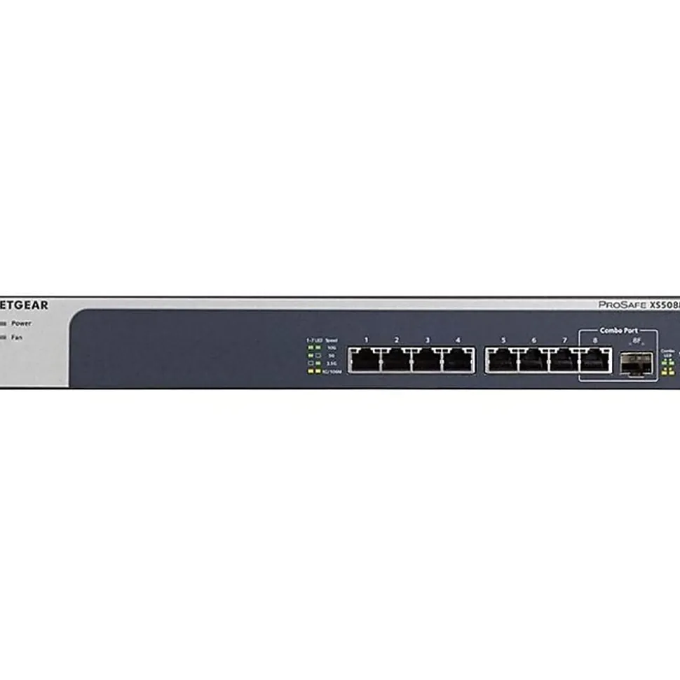 Netgear XS508M Ethernet Switch - 8 Ports - 2 Layer Supported - Modular - Twisted Pair, Optical Fiber - XS508M100NAS