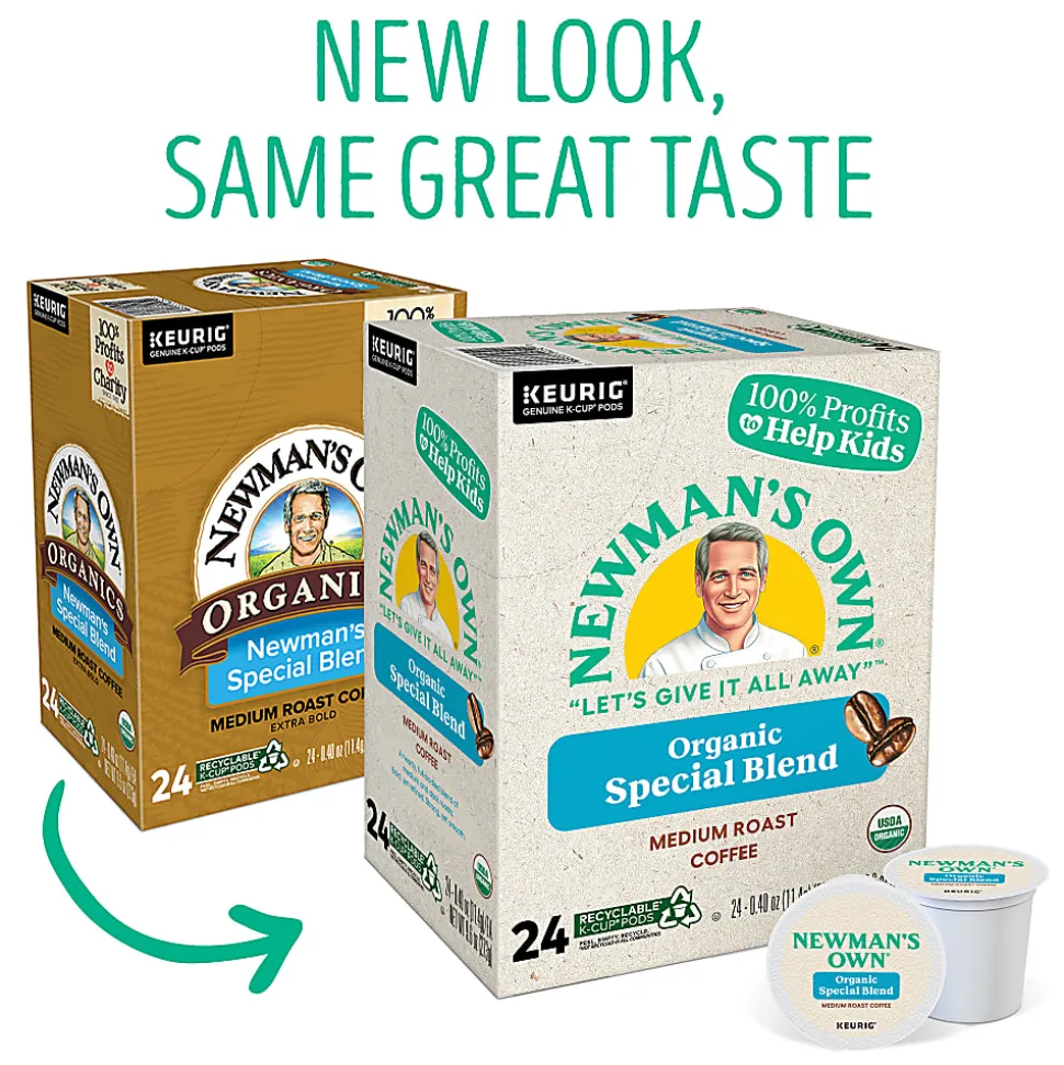Newman's Own® Organics Single-Serve Coffee K-Cup®, Special Blend, Carton Of 96, 4 x 24 Per Box