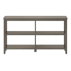 New Ridge Home Goods 30-1/4"H 3-Tier Low Wooden Bookcase, Washed Gray