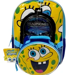 Nickelodeon SpongeBob 3-Piece Backpack Set With Headphones, Yellow