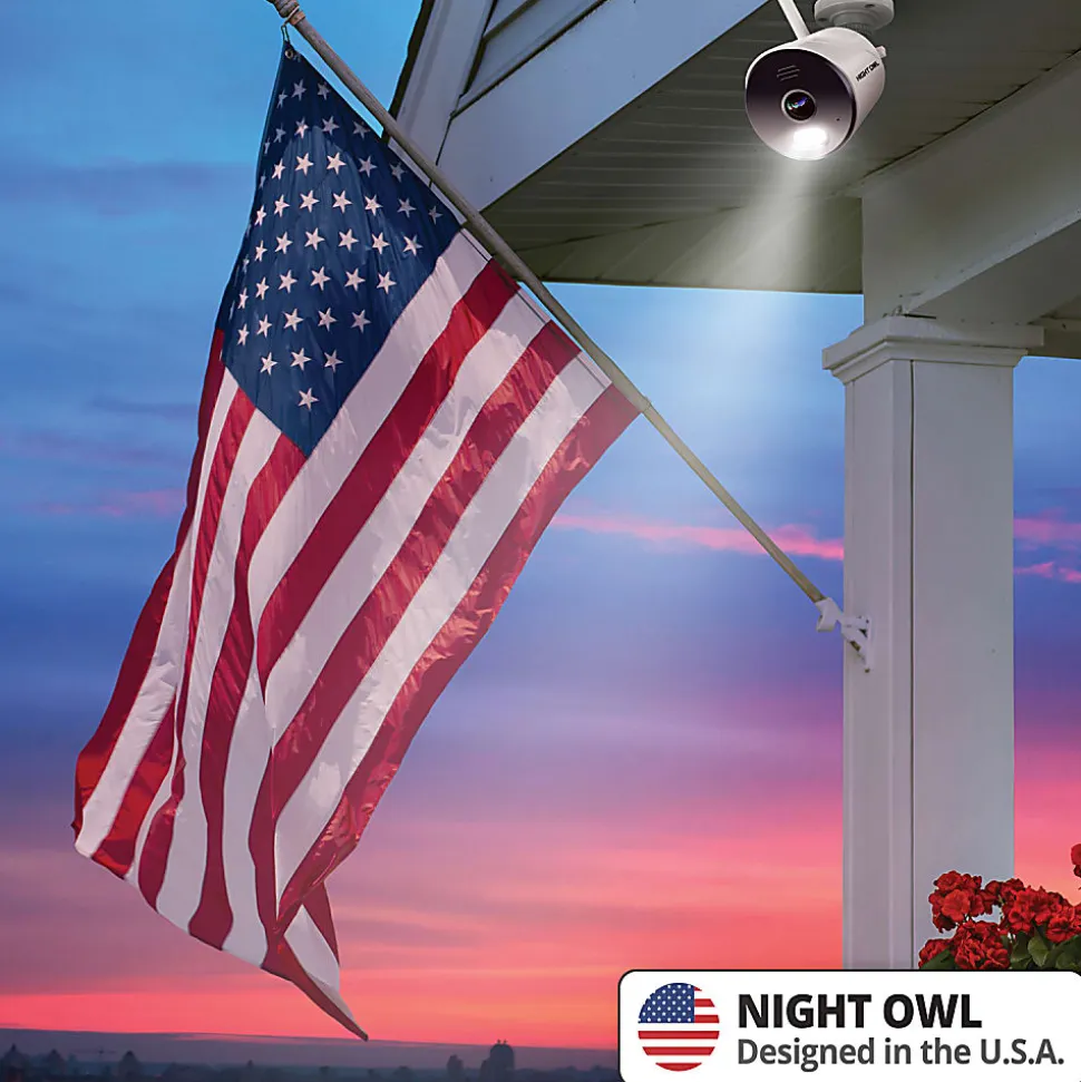 Night Owl 8-Channel 1080p Wi-Fi NVR With 1TB Hard Drive And 8 Wi-Fi IP 1080p Spotlight Cameras, Black/White