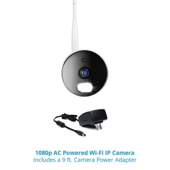 Night Owl Wi-Fi IP Plug-In 1080p Spotlight Camera With 2-Way Audio, Audio Alerts And Siren, White