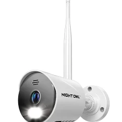 Night Owl Wi-Fi IP Plug-In 1080p Spotlight Camera With 2-Way Audio, Audio Alerts And Siren, White