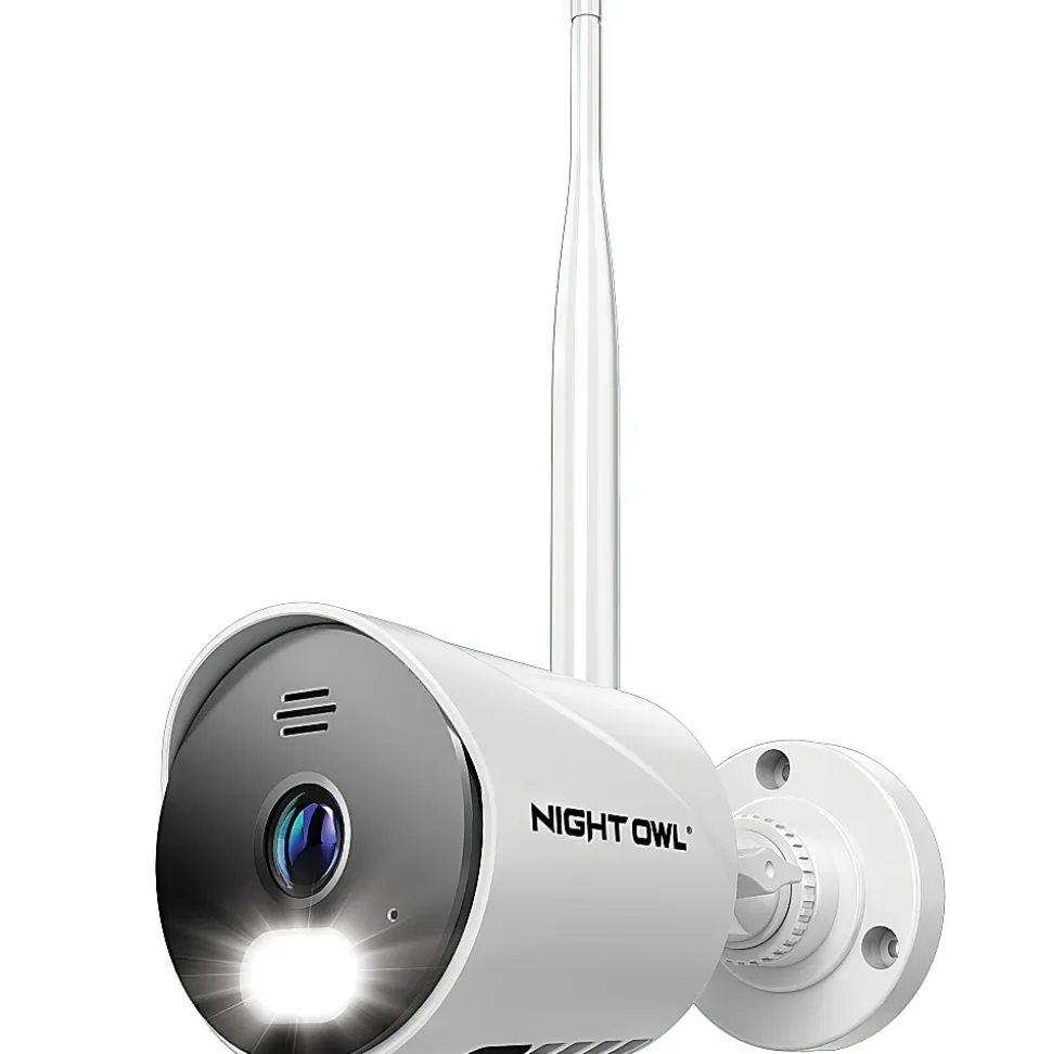 Night Owl Wi-Fi IP Plug-In 1080p Spotlight Camera With 2-Way Audio, Audio Alerts And Siren, White