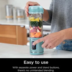 Ninja Blast Portable Blender, 18 Oz, Tinted Aqua, Total Qty 1