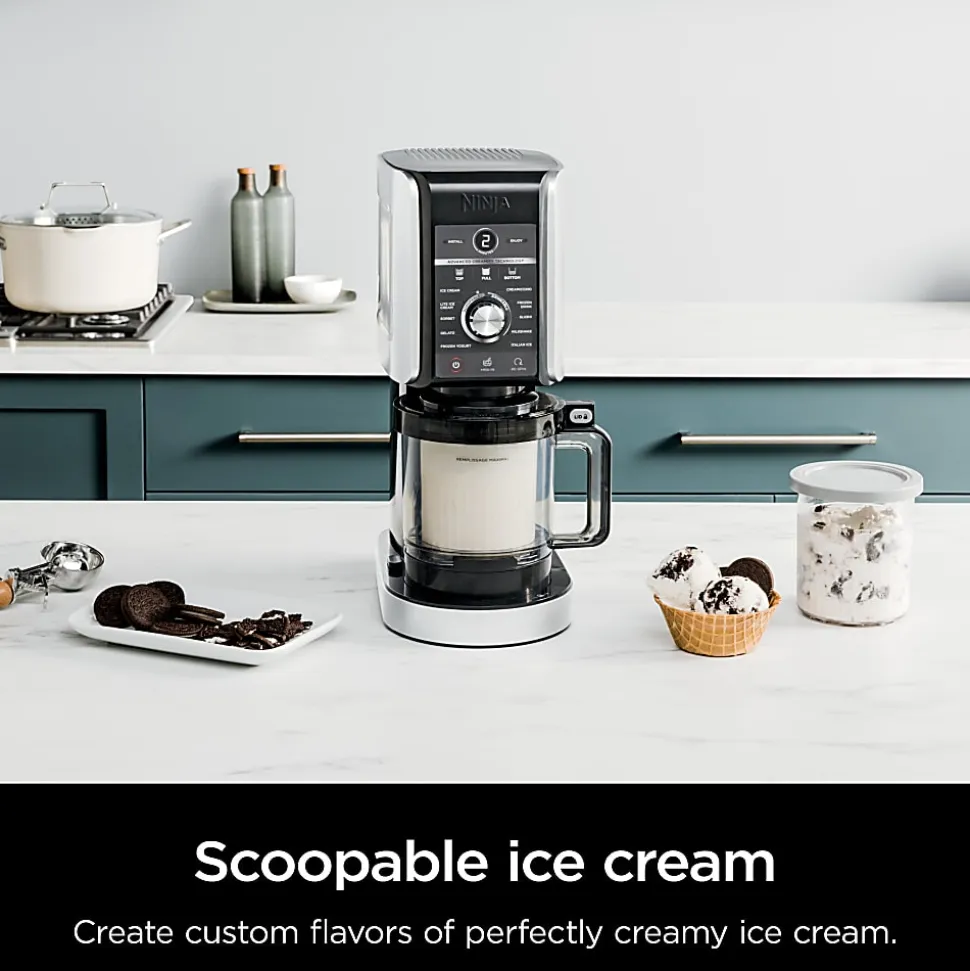 Ninja CREAMi Deluxe 11-in-1 Ice Cream And Frozen Treat Maker, 0.75-Quart, Silver, Total Qty 1