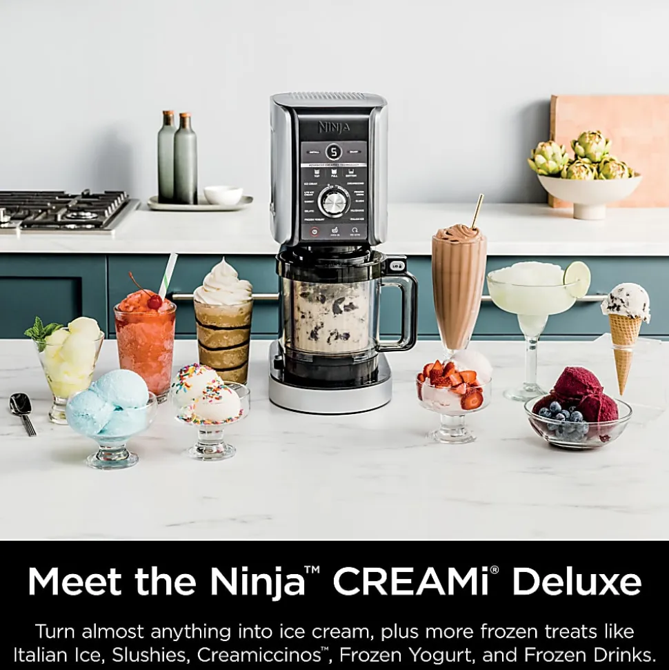 Ninja CREAMi Deluxe 11-in-1 Ice Cream And Frozen Treat Maker, 0.75-Quart, Silver, Total Qty 1