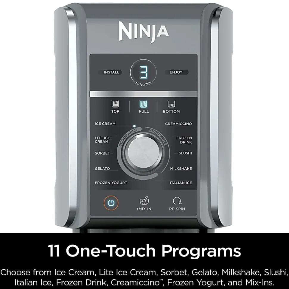 Ninja CREAMi Deluxe 11-in-1 Ice Cream And Frozen Treat Maker, 0.75-Quart, Silver, Total Qty 1