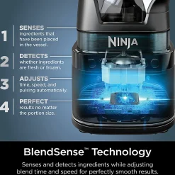 Ninja Detect Duo 10-Speed Single-Serve Power Blender Pro, 72 Oz, Black, Total Qty 1