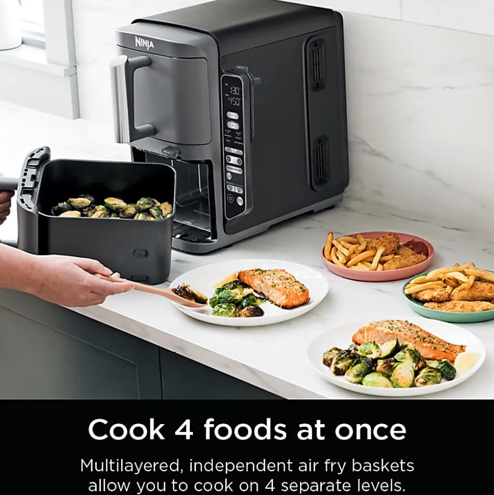 Ninja DoubleStack XL Smart 2-Basket Air Fryer, 15-3/16”H x 19-1/4”W x 11-1/4”D, Deep Gray, Total Qty 1