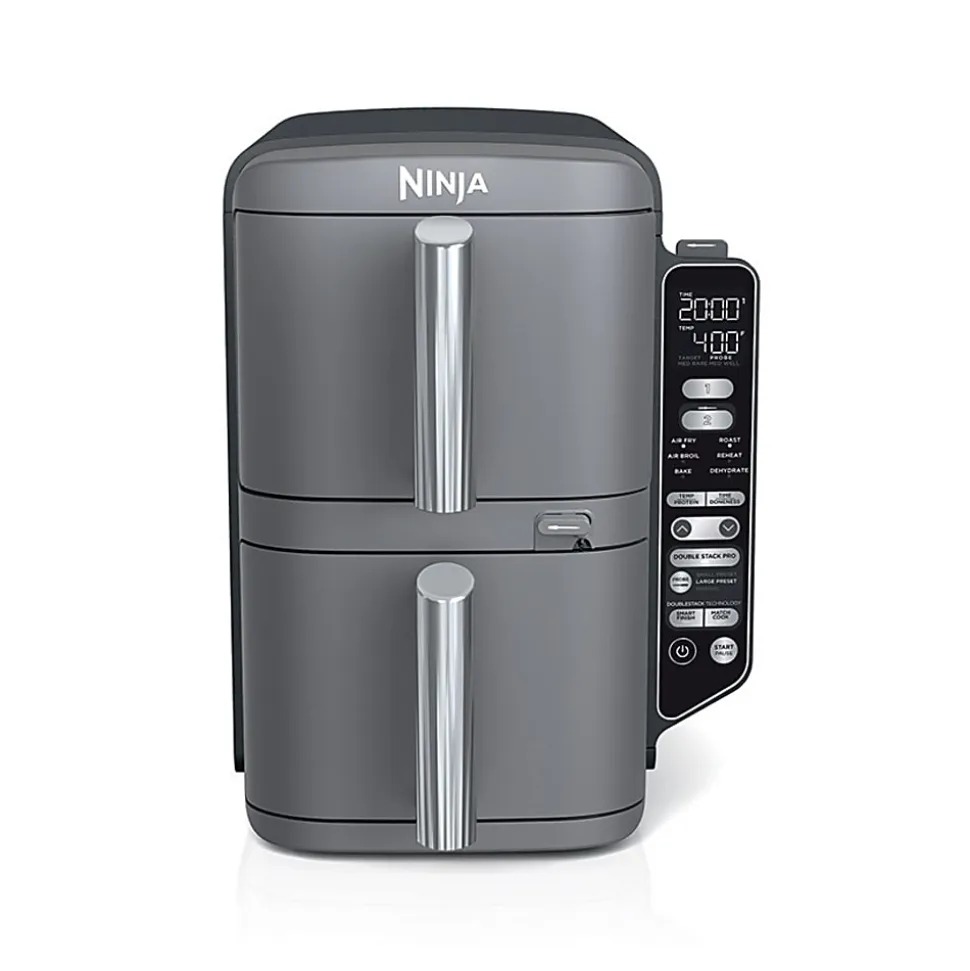 Ninja DoubleStack XL Smart 2-Basket Air Fryer, 15-3/16”H x 19-1/4”W x 11-1/4”D, Deep Gray, Total Qty 1