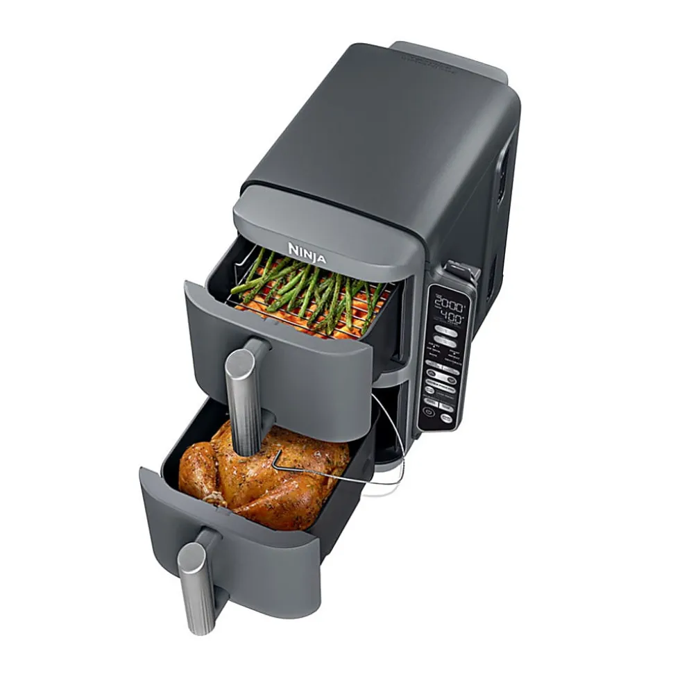 Ninja DoubleStack XL Smart 2-Basket Air Fryer, 15-3/16”H x 19-1/4”W x 11-1/4”D, Deep Gray, Total Qty 1
