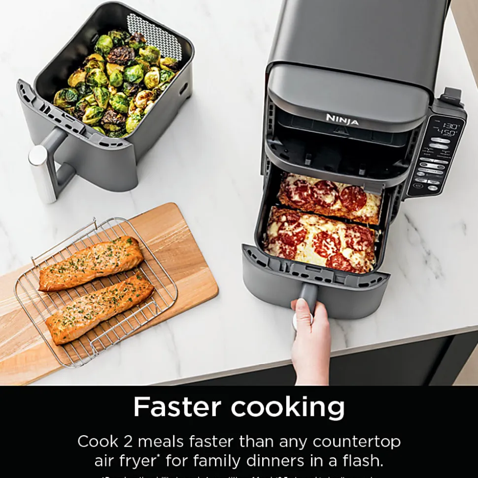 Ninja DoubleStack XL Smart 2-Basket Air Fryer, 15-3/16”H x 19-1/4”W x 11-1/4”D, Deep Gray, Total Qty 1