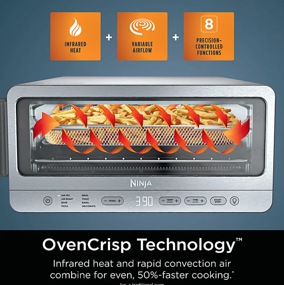 Ninja Flip Toaster Oven And Air Fryer, 0.55 Cu. Ft., Silver, Total Qty 1