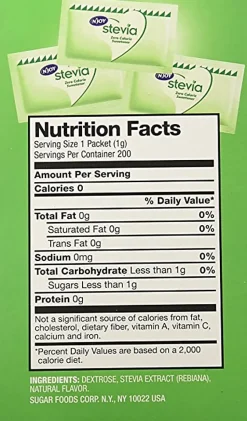 N'JOY® Green Stevia Packets With Dispenser, Green, Box Of 200