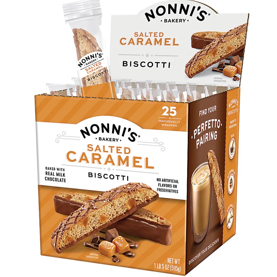 Nonni's Salted Caramel Biscotti Cookie Box, Box Of 25 Biscotti